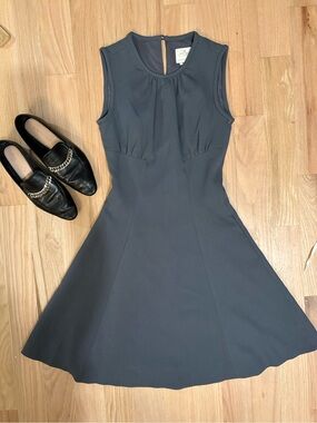 kate spade Sleeveless Fit-and-Flare Dress in Charcoal